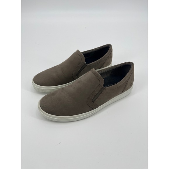 Ecco Other - ECCO Soft 7 Womens Slip On Sneakers Taupe Brown Leather Shoes Size 10 Size 41